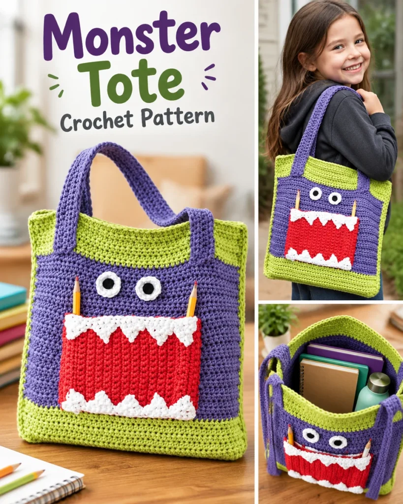 Monster Ate My Homework Tote Pattern